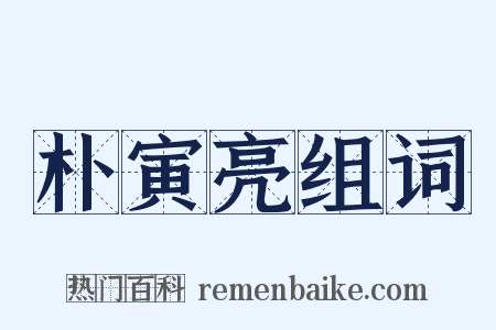 朴寅亮组词是什么意思的图片